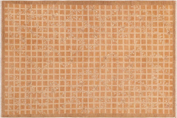 handmade Transitional Kafkaz Chobi Ziegler Rust Tan Hand Knotted RECTANGLE 100% WOOL area rug 6 x 9